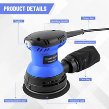 Load image into Gallery viewer, Electric sander, 6-speed track-type sander, suitable for sanding and polishing wood, furniture, metal and car surfaces