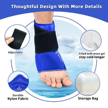 Load image into Gallery viewer, Therapy Reusable Gel Cold Pack Ankle Brace Ice Pack Wrap For Injuires Hot Cold Ankle Support For Pain Relief Sprains