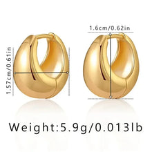 Load image into Gallery viewer, Vintage Chunky Stainless Steel Hoop Earrings For Women Fashion Simple Round Circle Simple Earrings Party Jewelry Holiday Gifts