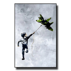 Banksy Street Graffiti Decorative Canvas Painting Art Poster Abstract Figure Mural Room Wall Decoration Prints