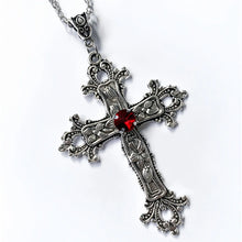 Load image into Gallery viewer, Y2K Punk Crystal Big Cross Pendant Necklaces for Women Men Gothic Irregular Cross Clavicle Chain Necklaces Aesthetic Jewelry