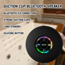 Load image into Gallery viewer, Waterproof Bluetooth Speaker with Colorful LED Lights, Strong Suction Cup &amp; Phone Holder, Portable Mini Speaker for Outdoor/Show