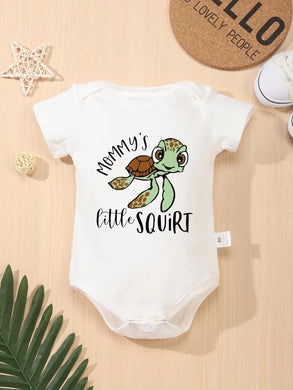 Cute Sea Turtle Baby Boy Bodysuit Cartoon Print Romper Cotton Cozy Newborn Clothes