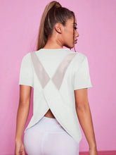 Load image into Gallery viewer, Yoga outfit women's summer sports T-shirt loose breathable quick drying top mesh back training fitness short sleeved