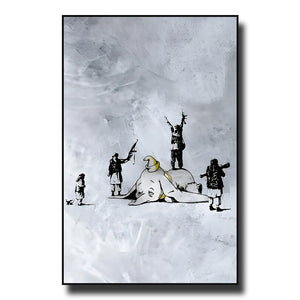 Banksy Street Graffiti Decorative Canvas Painting Art Poster Abstract Figure Mural Room Wall Decoration Prints