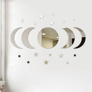 20pcs Acrylic Star Moon Wall Sticker Decorations for Living Room Bedroom Home