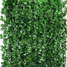 Load image into Gallery viewer, Artificial Green Ivy Leaf Rattan Creeper Leaves Vine Hanging Garland DIY Fake Flowers Plants for Garden Wedding Party Home Decor