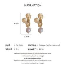 Load image into Gallery viewer, Freshwater Pearl Earrings! Vintage Gold Petal Dangle