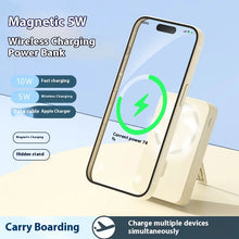 Load image into Gallery viewer, Three-In-One Wireless Fast Charging Magnetic Absorption Mobile Power Bank With Line 20000mah High Capacity Portable Charger