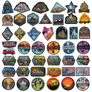 Camping Patches! Iron-On & Hook & Loop, Bags, Clothes