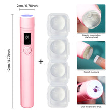 Load image into Gallery viewer, Portable Nail UV LED Lamp Rechargeable for Nails Gel Polish Drying Resin Quick UV Light Lamp for Nails Art Desk Stand Removable