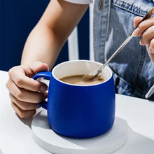 Load image into Gallery viewer, 500ml Ceramic Mug Gift Package Blue Coffee Cup Creative design Splash ink Breakfast Oatmeal Cup Festival Gift Porcelain Mug