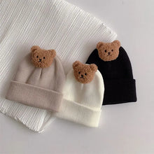 Load image into Gallery viewer, Cartoon Bear Baby Knitted Hat Infant Toddler Winter Bonnet Soft Comfortable Cap