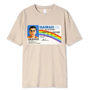 McLovin ID Card T-Shirt Men's Cotton Geek Tee Unisex Summer Superbad Shirt