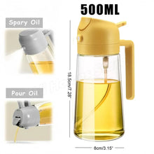 Load image into Gallery viewer, 1-2PCS 2in1 Olive Oil Dispenser Bottle 500ml Plastic Oil Sprayer Cooking Oil Spray Tank BBQ Baking Picnic Kitchen Tools for Home