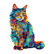 Load image into Gallery viewer, Wooden puzzle Cat Gift Box Exquisite Gift Irregular animal shape puzzle personalized A3A4A5 Gift Family interaction