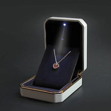 Load image into Gallery viewer, 1 Pcs LED Jewelry Ring Box Luxury Velvet Rubber Necklace Pendant Gifts Display With Light For Proposal Engagement Wedding Case