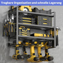 Load image into Gallery viewer, Power Tool Rack Electric Drill Holder Wall Mount Organizer Wrench Screwdriver Power Storage Shelf for Workshop Garage