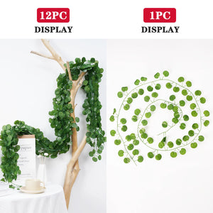2.1M Green Ivy Leaf Hanging Vine Artificial Garland – Silk Wall Plant Home Garden Decoration Wedding Party DIY Fake Wreath Leaves