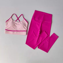 Load image into Gallery viewer, Women's Yoga Set Workout Set 2 Piece High Waist Yoga Leggings Sports Bra Gym Suit Activewear Sports Fitness Set Sports Suit