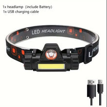 Load image into Gallery viewer, Rechargeable COB LED USB Headlamp Magnetic Waterproof Outdoor Fishing Torch