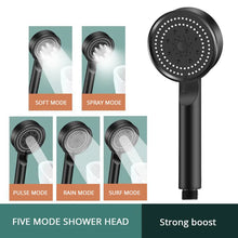 Load image into Gallery viewer, 5 Mode Pressure Boost Shower Head Adjustable Large Water Yield Massage Nozzle