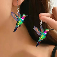 Load image into Gallery viewer, FTCY Acrylic Hummingbird Earrings For Women Retro Style Colorful Bird Drop Earrings Women's Jewelry Gifts