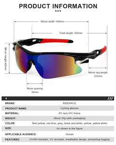 RIDERACE Sports Sunglasses - Cycling Goggles for Men