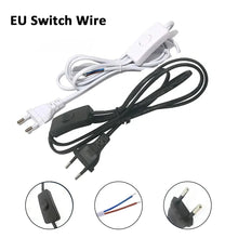 Load image into Gallery viewer, White/Black EU Plug button 303 switch power cord 2pin wire desk lamp switch cable AC 220V Extension Power Cord Switch