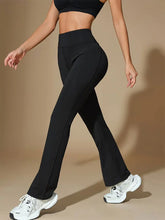 Load image into Gallery viewer, Casual Yoga Flare Pants Fashion High Waist Retro Flare Long Pants Soft Knit Fabric Wide Leg Trousers Women's Fitness Activewear