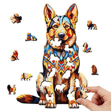 Load image into Gallery viewer, Wooden Dog Jigsaw Puzzle - Unique Gift Box, Irregular Animal Shape, Personalized Family Fun