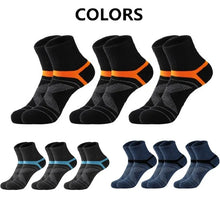 Load image into Gallery viewer, Men&#39;s Cotton Sports Socks 3 Pairs Black Running Casual Breathable Absorb Sweat