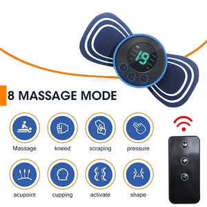 Portable Electric Neck Massager Muscle Stimulator Remote Control Body Health
