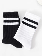 Load image into Gallery viewer, 6 Pairs Men&#39;s High Tube Mid-Length Socks Set Solid Black White Athletic Sweat Absorb