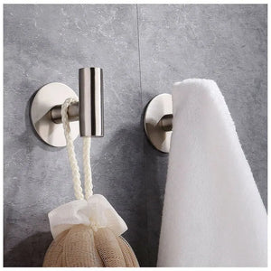 Stainless Steel Adhesive Robe Hook Towel Bathroom Kitchen Garage Wall Mounted