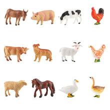 Load image into Gallery viewer, 12PCS Farm Animal Figurine Set – Mini Duck, Horse, Chicken, Cow Toys for Kids