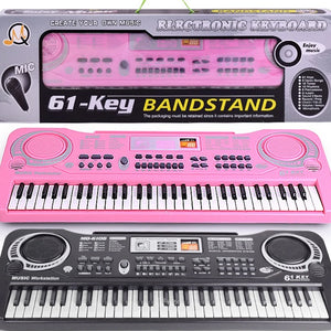 61-Key Kids Electronic Piano Keyboard with Microphone - Portable Educational Toy