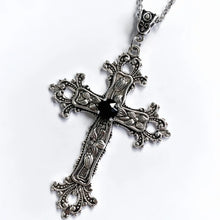 Load image into Gallery viewer, Y2K Punk Crystal Big Cross Pendant Necklaces for Women Men Gothic Irregular Cross Clavicle Chain Necklaces Aesthetic Jewelry
