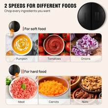 Load image into Gallery viewer, 2L Electric Food Chopper Vegetable Chopper Small Food Processor Meat Grinder Mixer Electric Dicer with 2 Speeds Meat Mincer