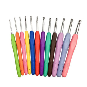 9pcs Knitting Tool Set Soft Handle Aluminum Crochet Hooks DIY Craft Sewing Needles