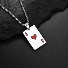 Load image into Gallery viewer, Stainless Steel Poker Card Necklace Set: Hip Hop Statement Jewelry for Men/Women