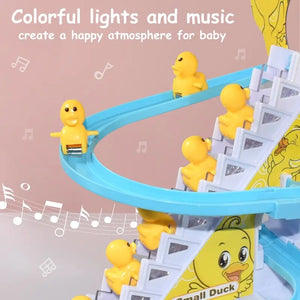 Electric DIY Roller Coaster Toy: Duck & Pig Action Figures Music Track Set