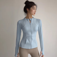 Load image into Gallery viewer, Women's Slim Fit Long Sleeve Sports Jacket Zip Fitness Yoga Workout Jacket Slim Tight Gym ActiveWear Top Running Jacket
