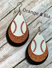 Load image into Gallery viewer, European Style Leather Earrings Football Baseball Sequin Waterdrop Women&#39;s Jewelry