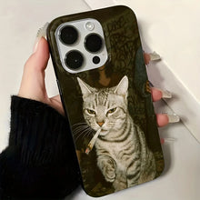 Load image into Gallery viewer, Fashion Kitten Smoking Pattern Phone Case For iPhone 11 12 13 14 15 16 17 Pro Max 16E 17Air X XR XS Max 7 8 Plus SE2 Soft Cover