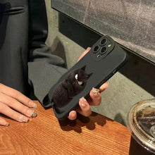 Load image into Gallery viewer, Funny Cool Cat Silicone Phone Case For iPhone 16 15 14 13 12 11 17 Pro Max 15 Pro XS XR X 8 16 Plus Shockproof Matte Soft Cover