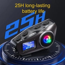 Load image into Gallery viewer, Q58-MAX Motorcycle Helmet Bluetooth Headset Intercom LED Lighting Dual 500M IP65 Rateddeep Waterproof Stereo FM Radio Interphone