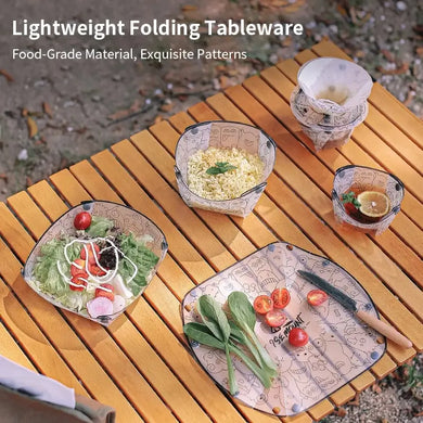 Folding Camp Dishes! Plate, Bowl, Cup, Filter - Lightweight
