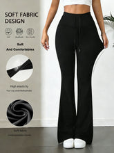 Load image into Gallery viewer, High Waist Flare Yoga Pants for Women Drawstring Soft Breathable High Elasticity Workout Trousers Gym Running Activewear