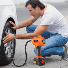 Load image into Gallery viewer, Tyre Inflator Cordless Air Compressor, 21V Rechargeable Battery Powered 180PSI Portable Handheld Car Tyre Pump